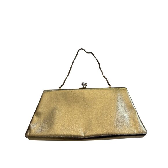 Vintage Gold Evening Clutch With Chain Strap - Picture 1 of 9